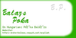 balazs poka business card